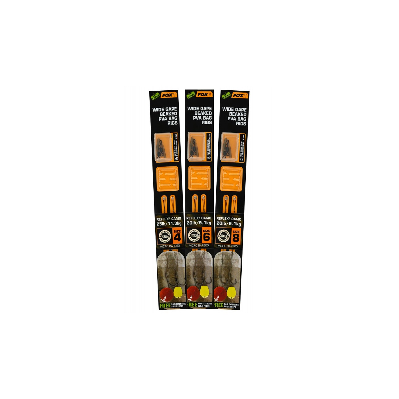 FOX Haki Edges Wide Gape Beaked PVA BAG Rigs ROZ 4